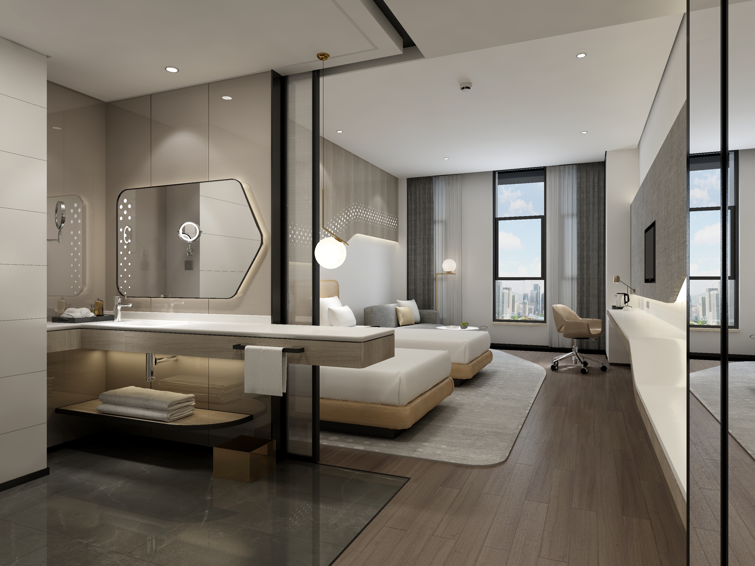 Guest room at the Microtel By Wyndham Hefei in Hefei, Other than US/Canada